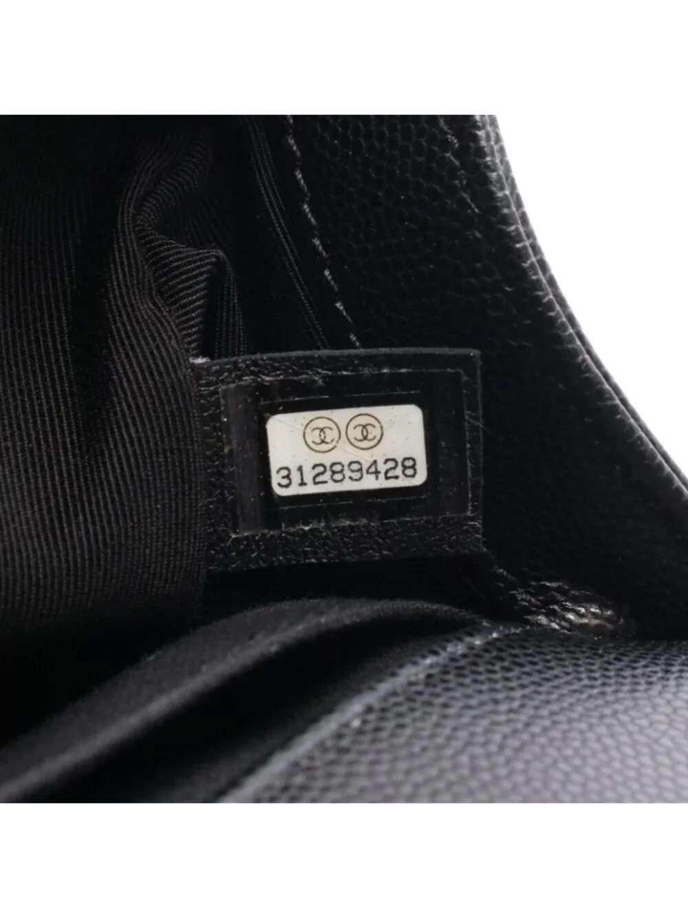 Chanel Shoulder Bag Boy Small Black Caviar Leather Chain